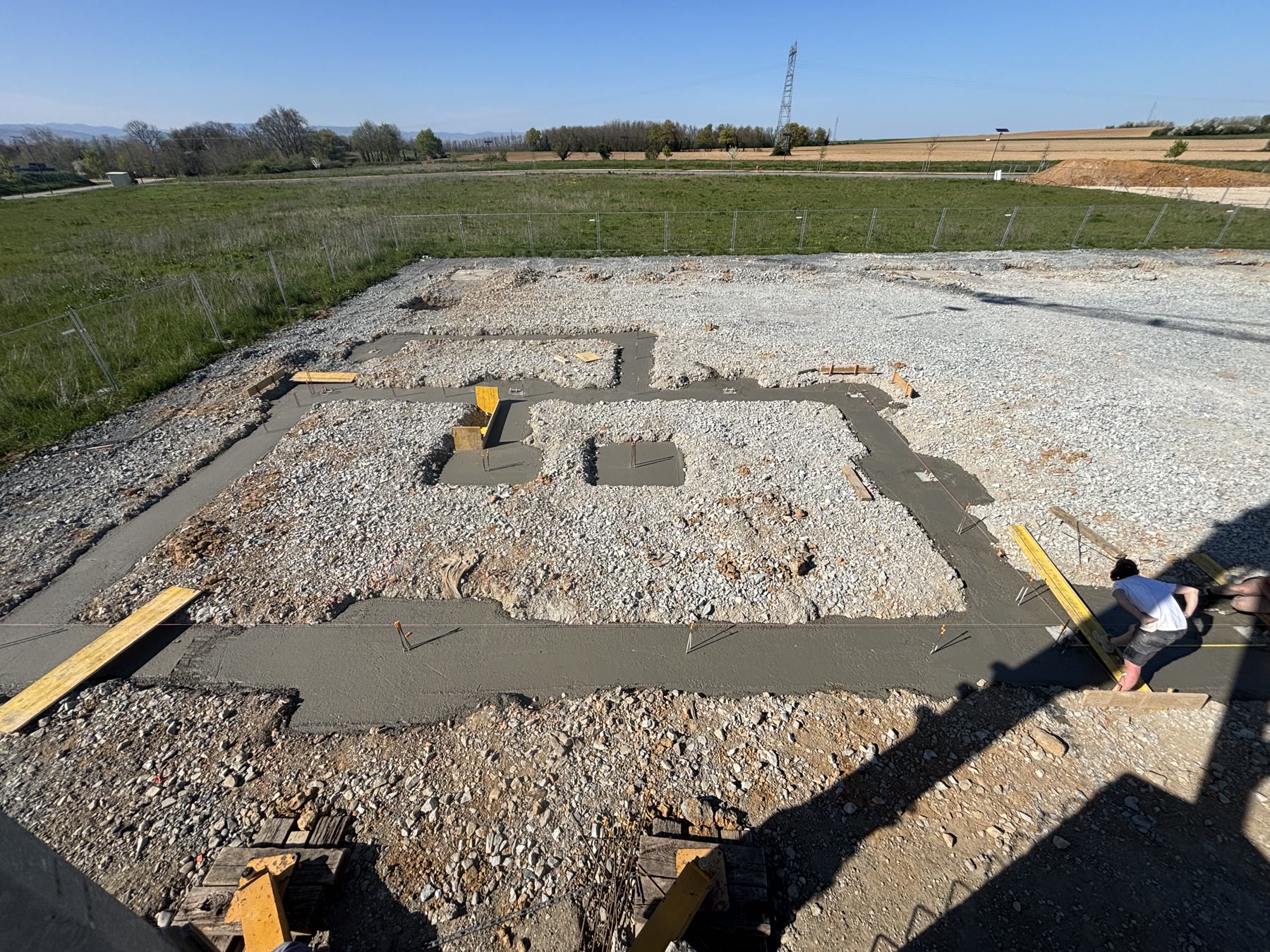 Dalle béton, vue de chantier